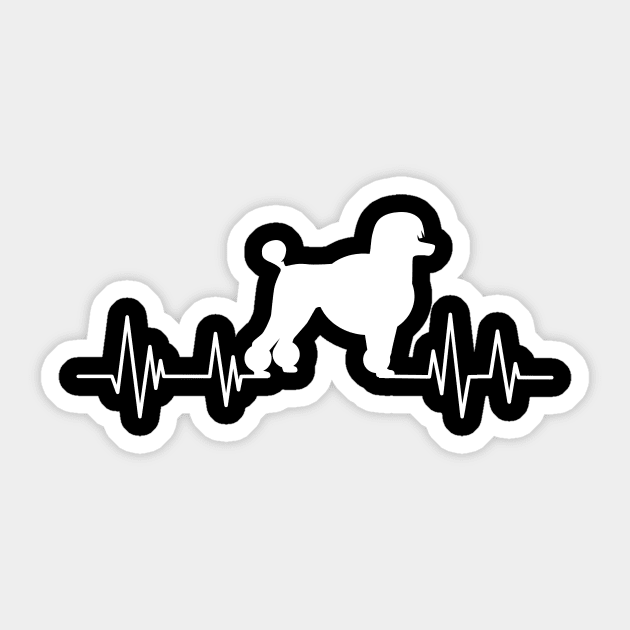 Poodle Heartbeat dog Heartbeat Poodle Silhouette Sticker by mezy